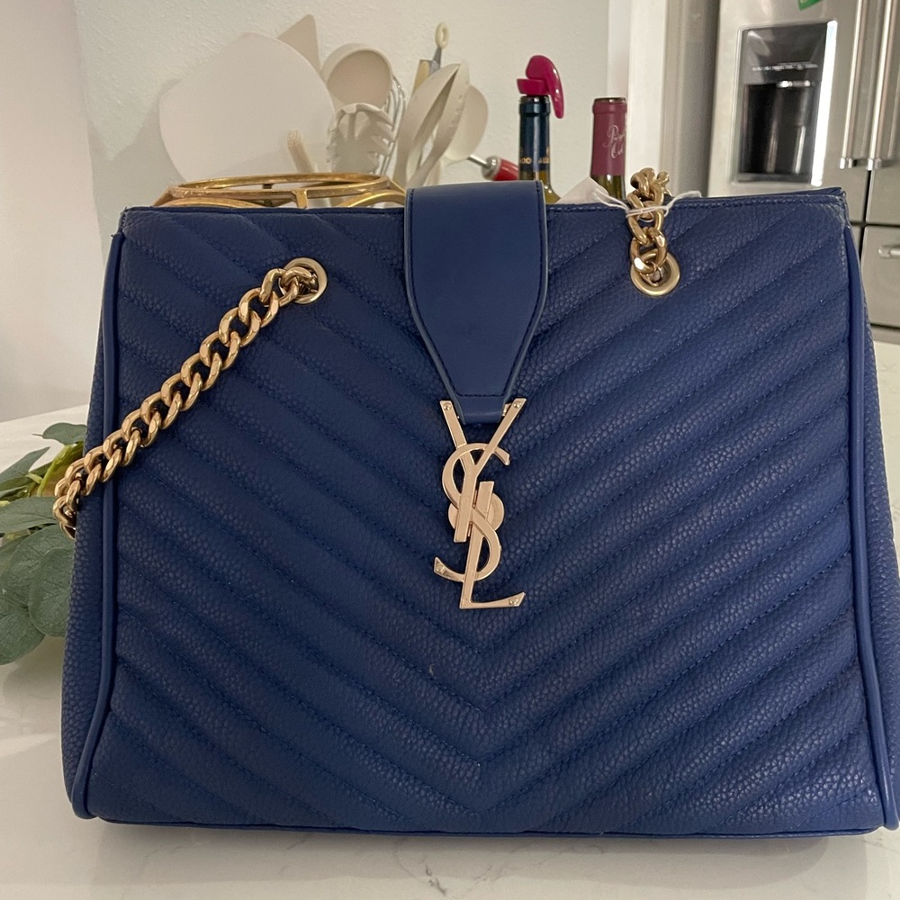 Blue Tote Handbag